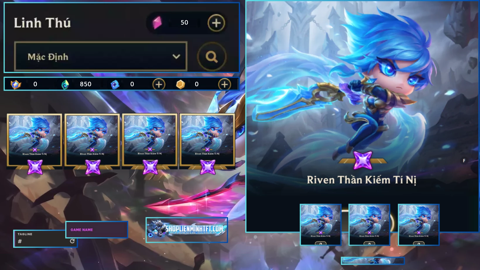 RIVEN THẦN KIẾM TÍ NỊ CLONE
